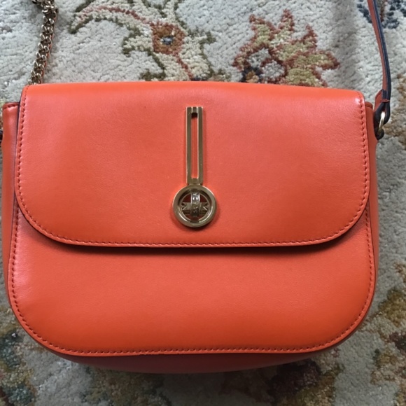 Orange Leather flap crossbody Escada purse - Picture 2 of 4